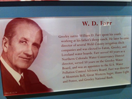 W.D. Farr display at Greeley History museum