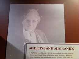 Display about Dr. Ella Mead at the Greeley History Museum