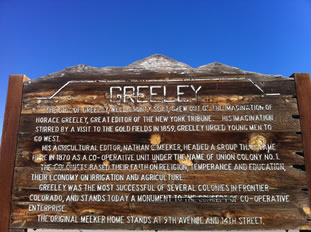 Sign telling Greeley History